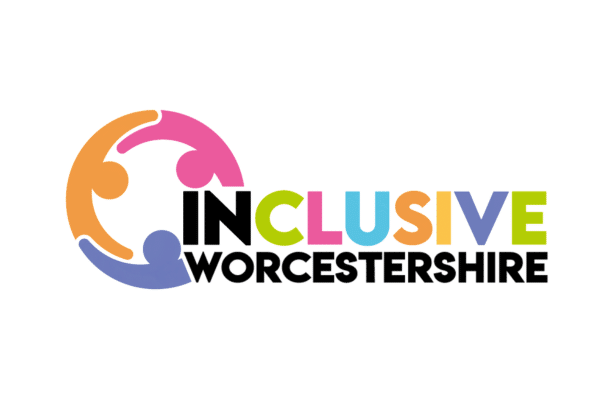 INclusive Worcestershire two men in building yard with hard hats, shaking hands